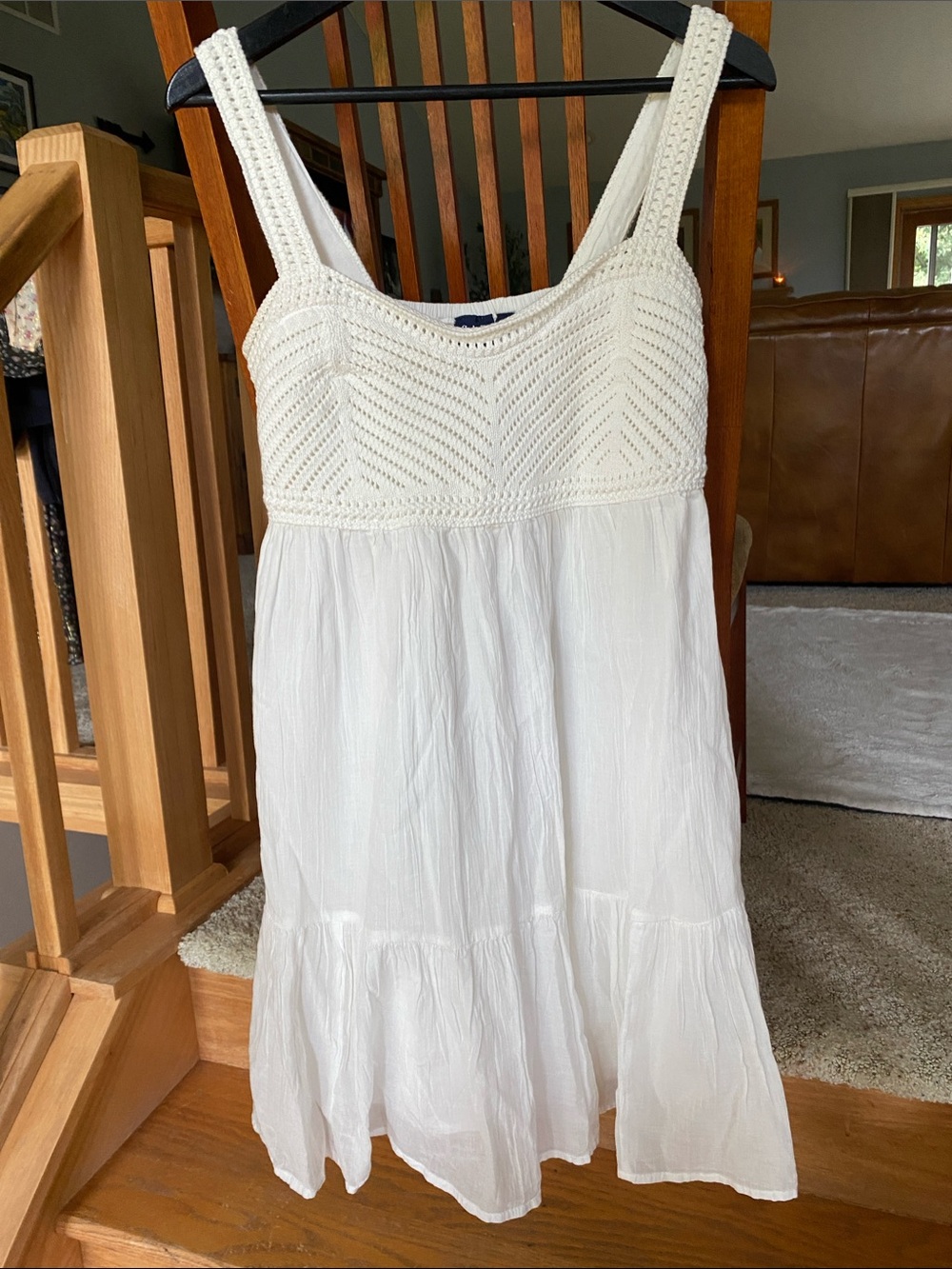GAP White Crochet Bodice Mini Dress